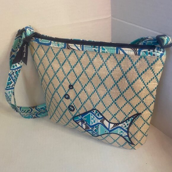 Vera Bradley Beach Crossbody bag in the Go Fish Blue pattern - Picture 3 of 7
